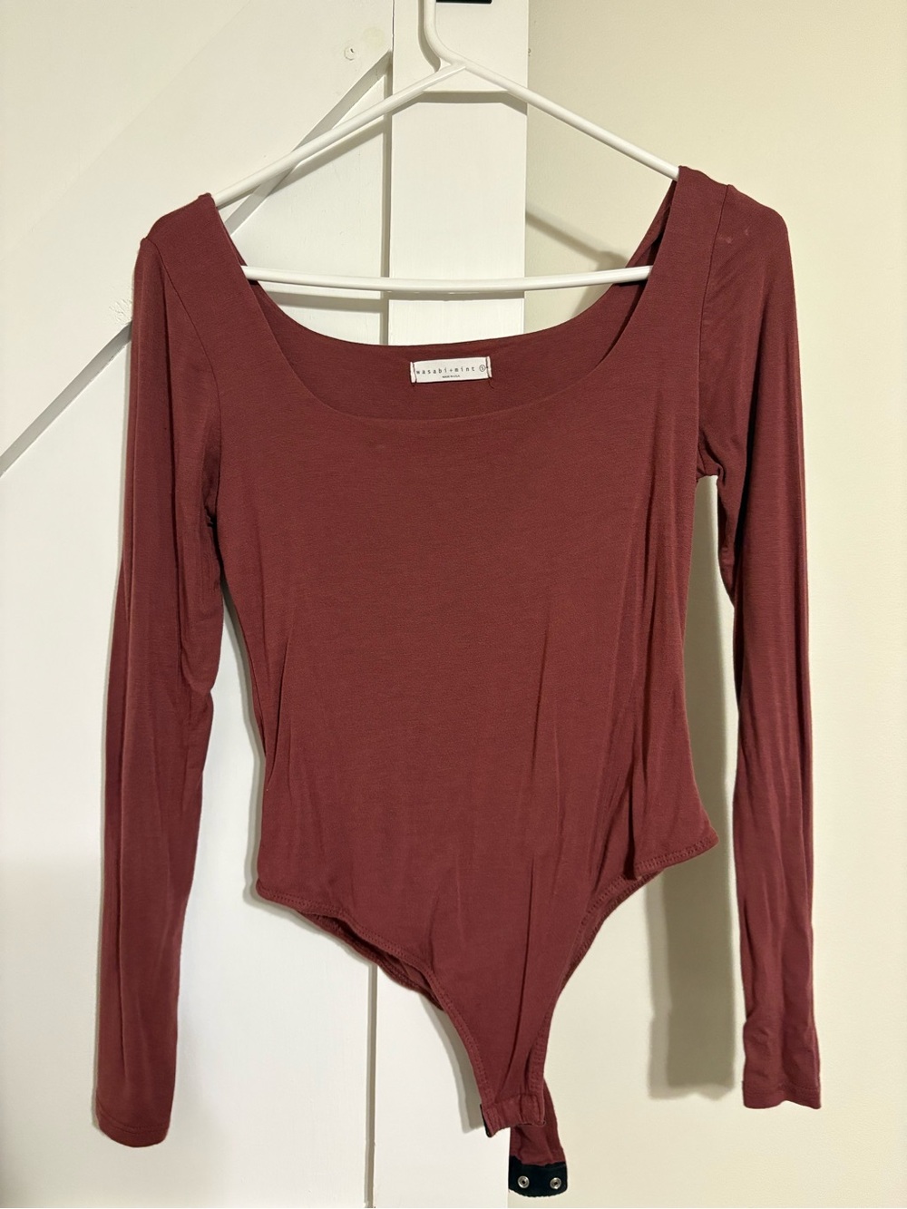 Women’s Long Sleeve Scoop Neck Bodysuit - Dusty Rose